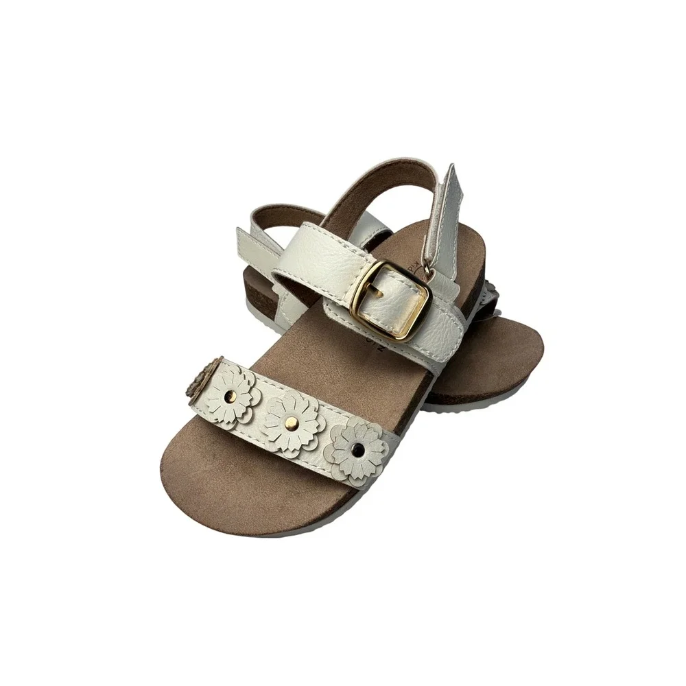 White Mountain Kids Gabriela White Floral Footbed Sandals Size 9M